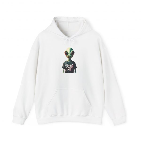 Alien 'Humans Scare Me' Unisex Heavy Blend™ Hooded Sweatshirt
