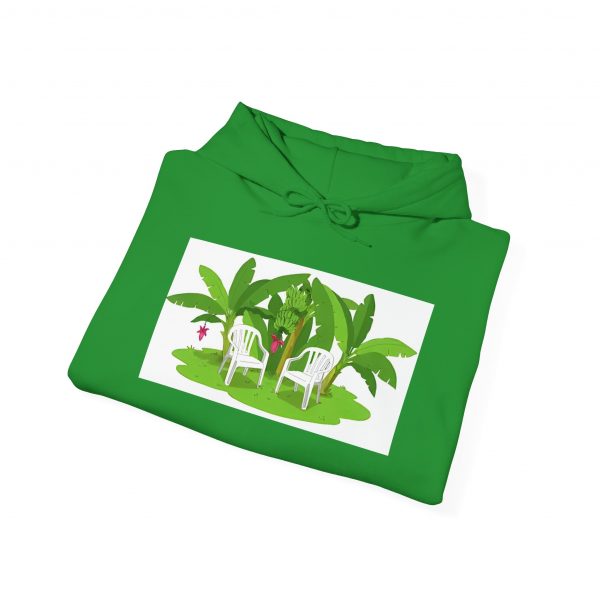 Tropical Paradise Hooded Sweatshirt | Relaxing Palm Chair Design