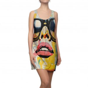 Artistic Racerback Dress - Vintage Print for Bold Fashionistas