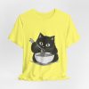 Funny Cat Eating Noodles Unisex Tee - Image 12