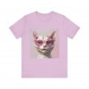 Cool Cat with Glasses Unisex Jersey Tee - Image 2