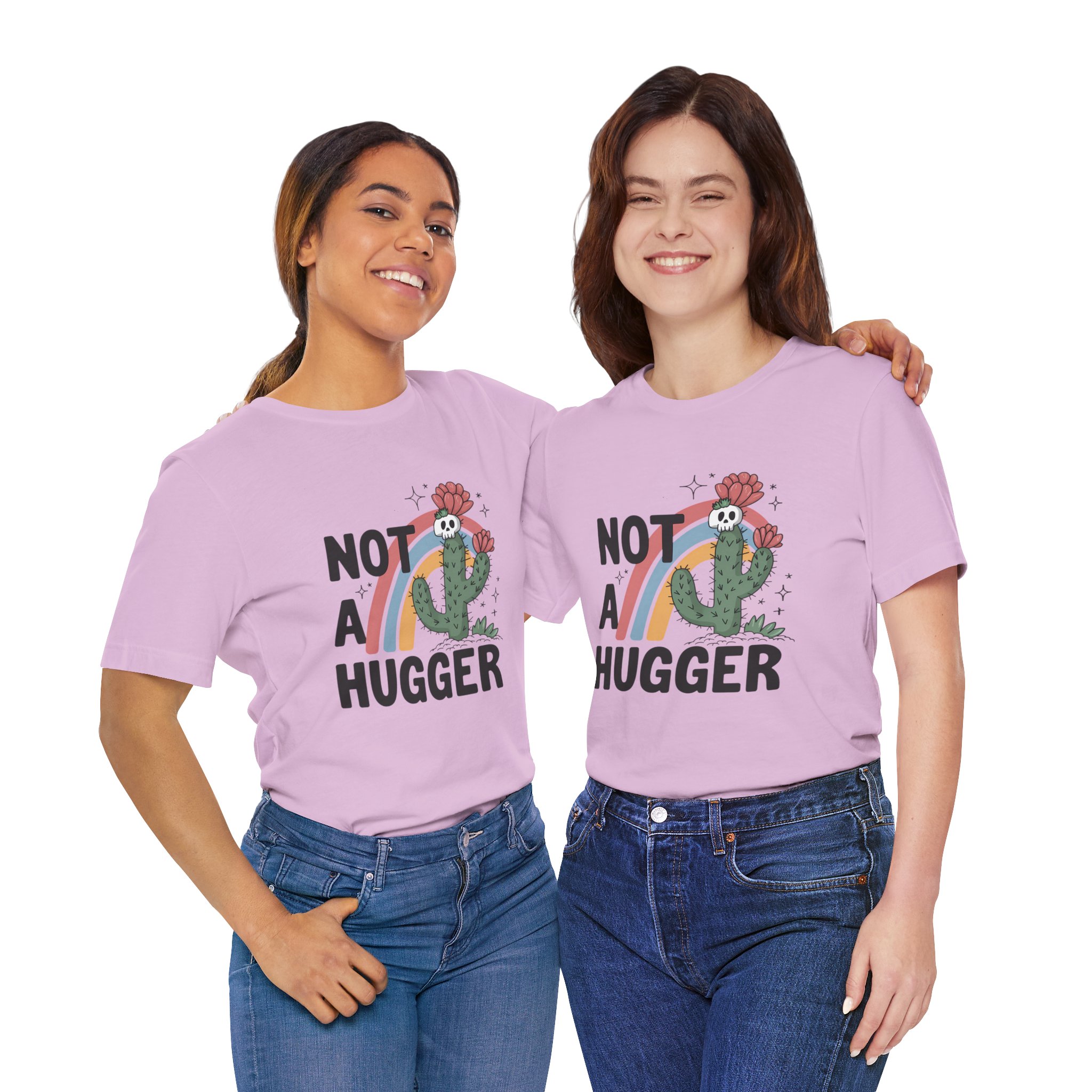 Funny Cactus Graphic Tee - 'Not a Hugger' Unisex Jersey Short Sleeve T-Shirt