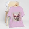 Cool Cat with Glasses Unisex Jersey Tee - Image 5
