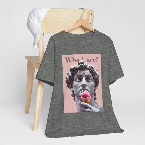 Whimsical Short Sleeve Tee - 'Who Care?' Ice Cream Design