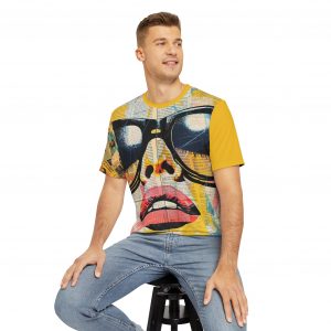 Artistic Graphic Tee - Vintage Pop Culture Print for Trendy Men