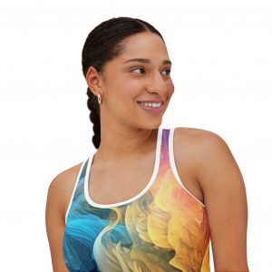 Vibrant Abstract Women's Tank Top - Colorful Flowing Design for Summer Style
